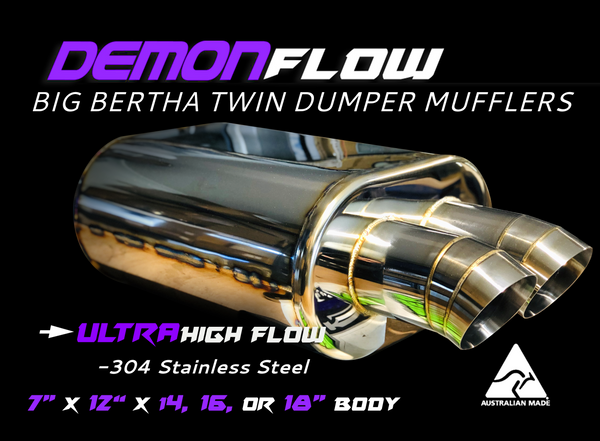 Reaper Engineering Single Inlet Big Bertha Twin Dumper Mufflers