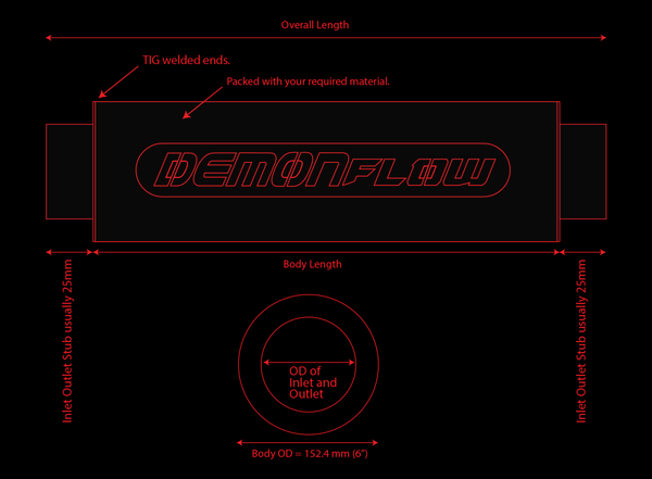 Demon Flow Series 4.0 Customisable Round Barrel Muffler/Resonator.