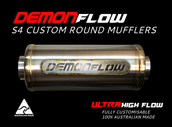 Demon Flow Series 4.0 Customisable Round Barrel Muffler/Resonator.